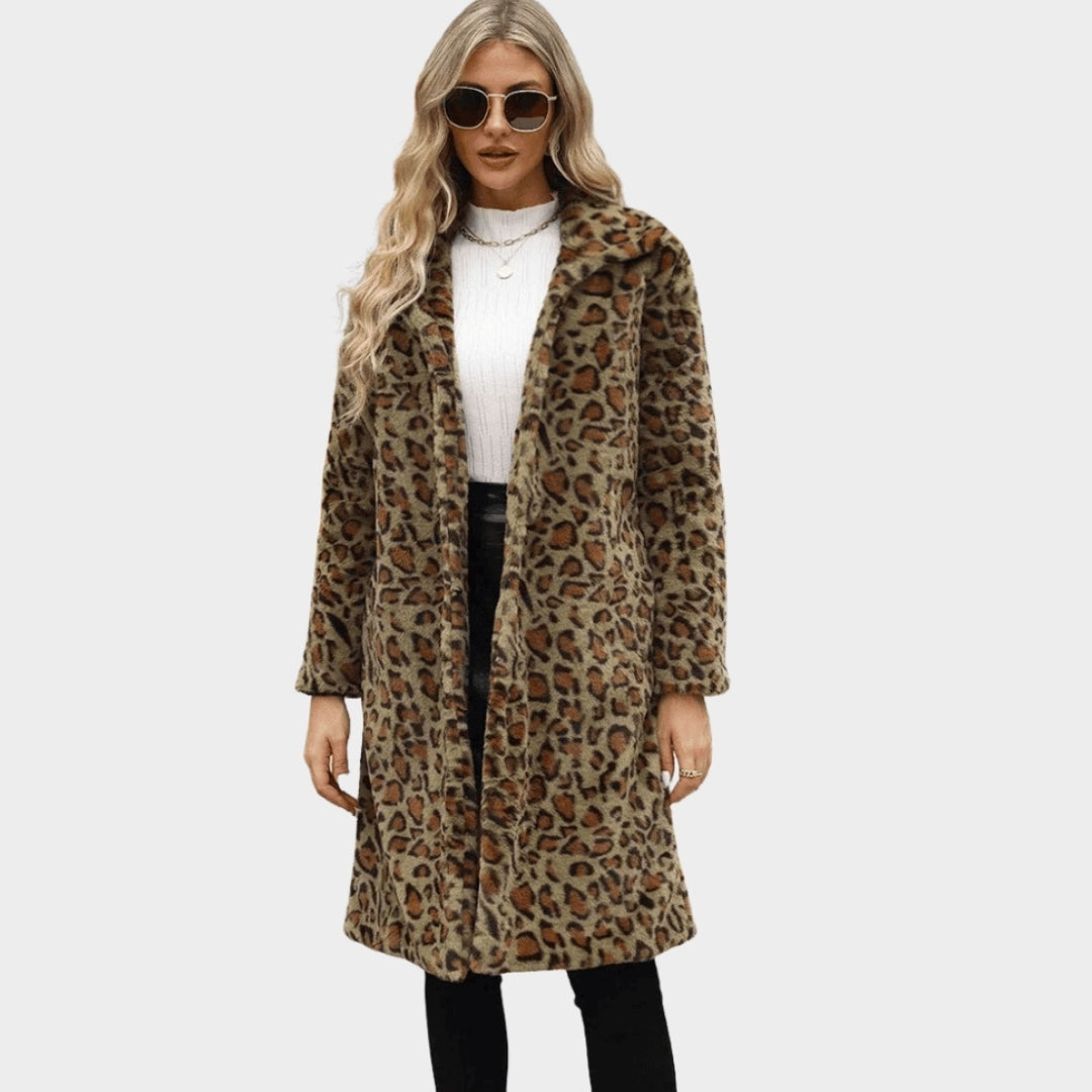 Women’s Winter Faux Fox Fur Long Coat – Thick Fluffy Windbreaker Jacket in Pink, Yellow, Green, and Purple
