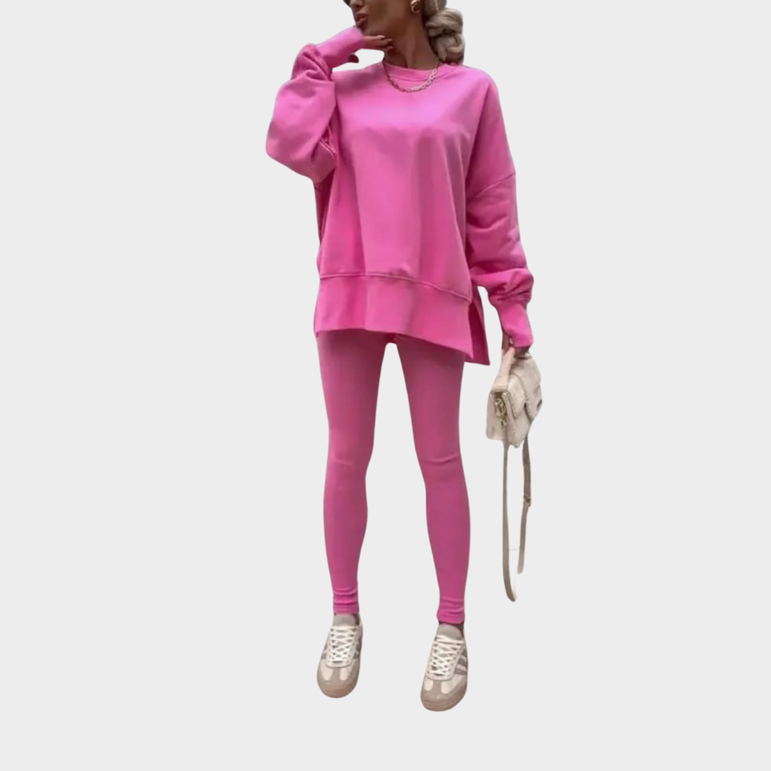 Women Casual Two-Piece Tracksuit – Long Sleeve Sweatshirt and Pants Set – Relaxed Fit Comfort – Multiple Colours