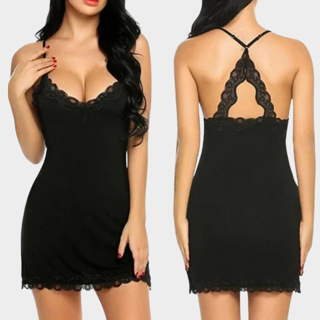 Women's Satin Nightdress - Lace Trim - Adjustable Spaghetti Straps - Soft & Elegant Sleepwear