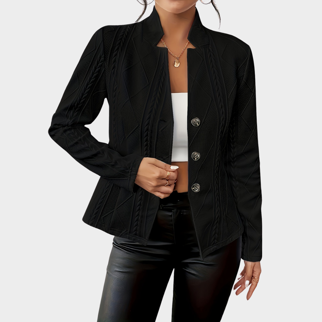 Women's Blazer – Knitted Fabric – Button Detail – Elegant & Comfortable – Multiple Colours