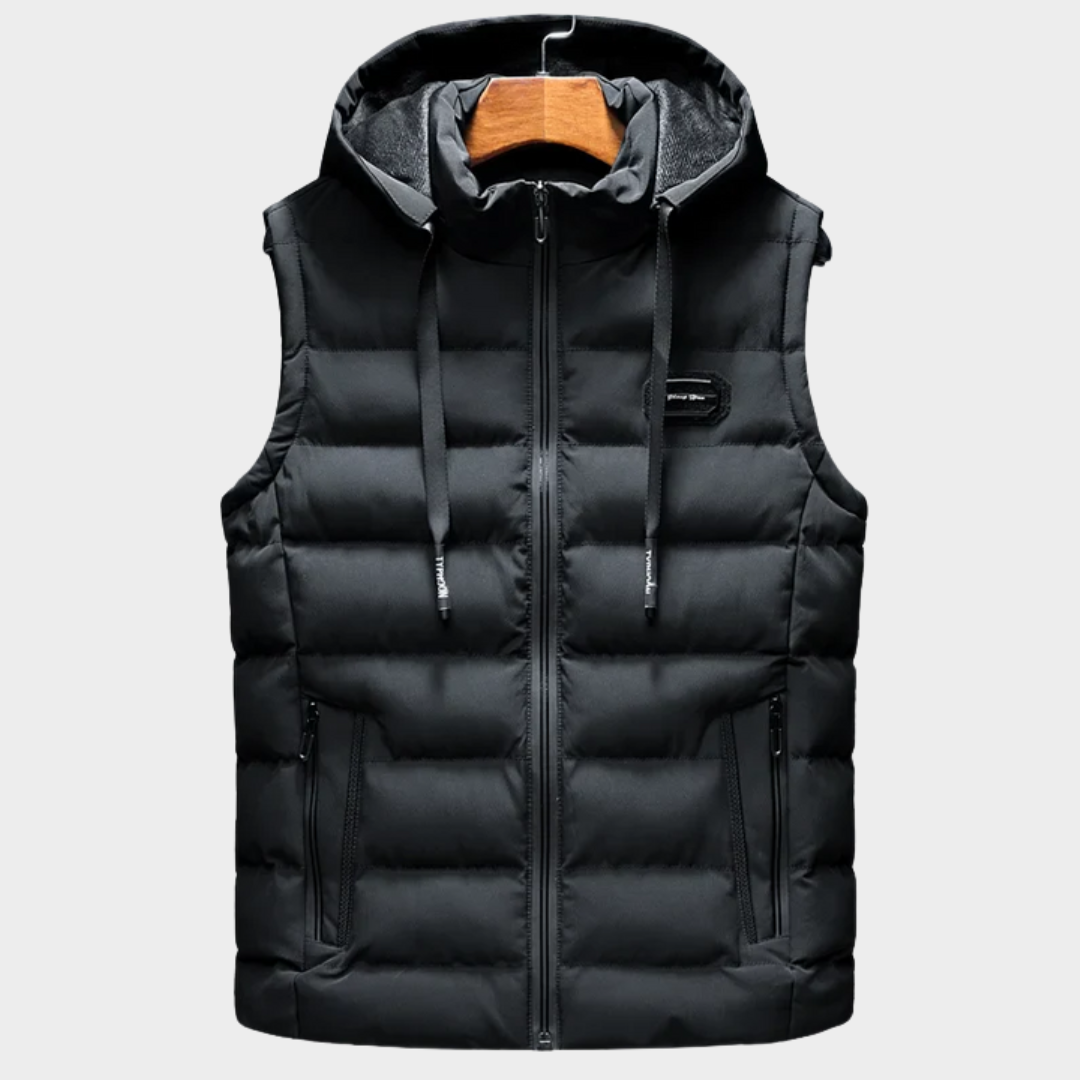 Men's Hooded Vest Jacket – Casual Sleeveless Waistcoat – Warm Zip-Up Gilet – Multiple Colours