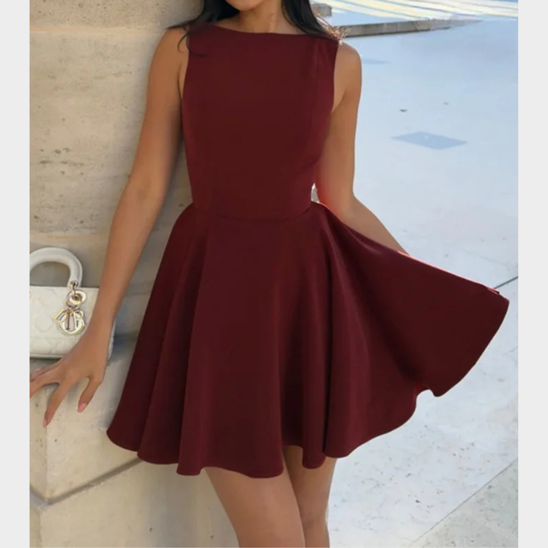 Women’s Sleeveless A-Line Mini Dress – Elegant Backless Cocktail Party Outfit with Flattering Fit – Multiple Colours