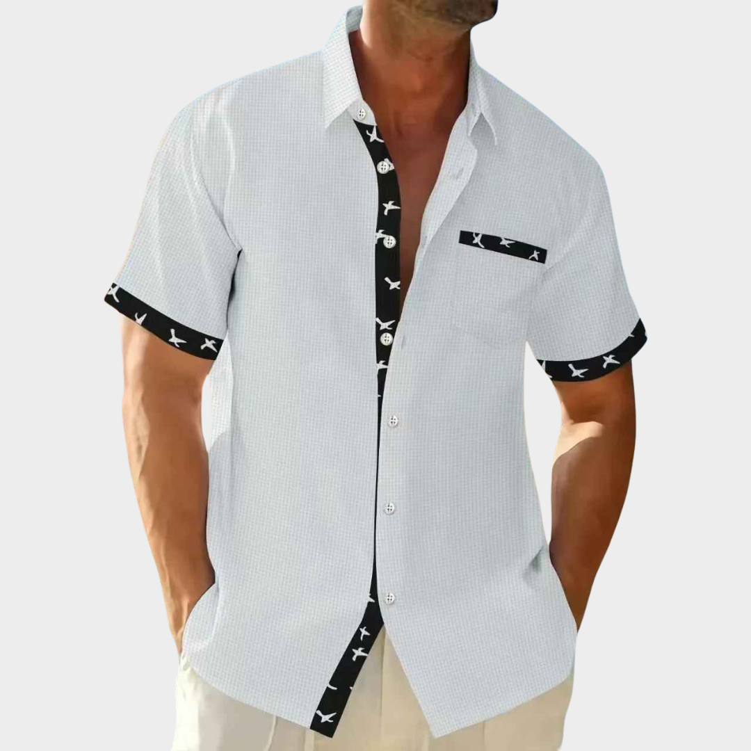 Men's Shirt – Short Sleeve Open Cardigan Style Waffle Texture with Pocket – Multiple Colours