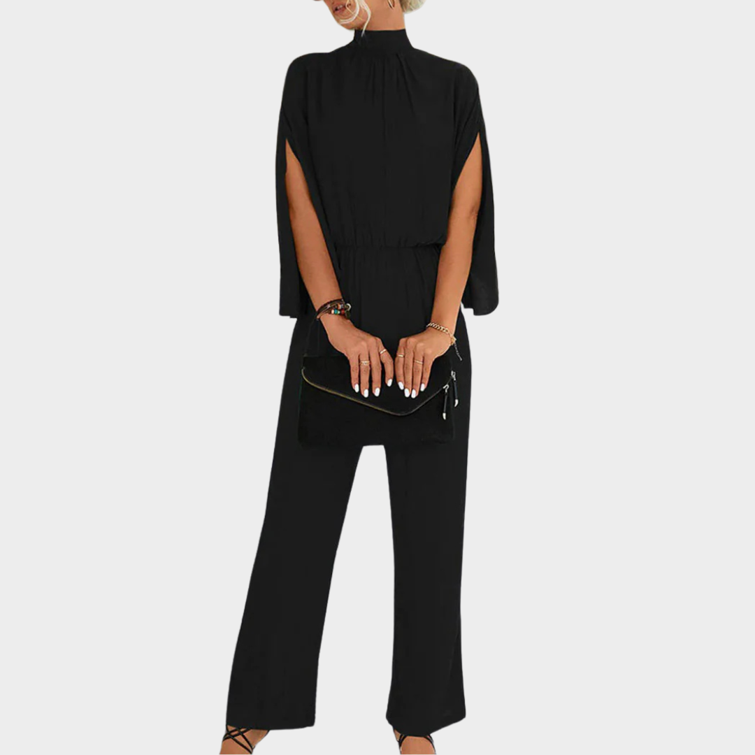 Women's Long Sleeve Jumpsuit – Waist Tie – Wide Leg Fit – Elegant Casual One-Piece – Multiple Colours