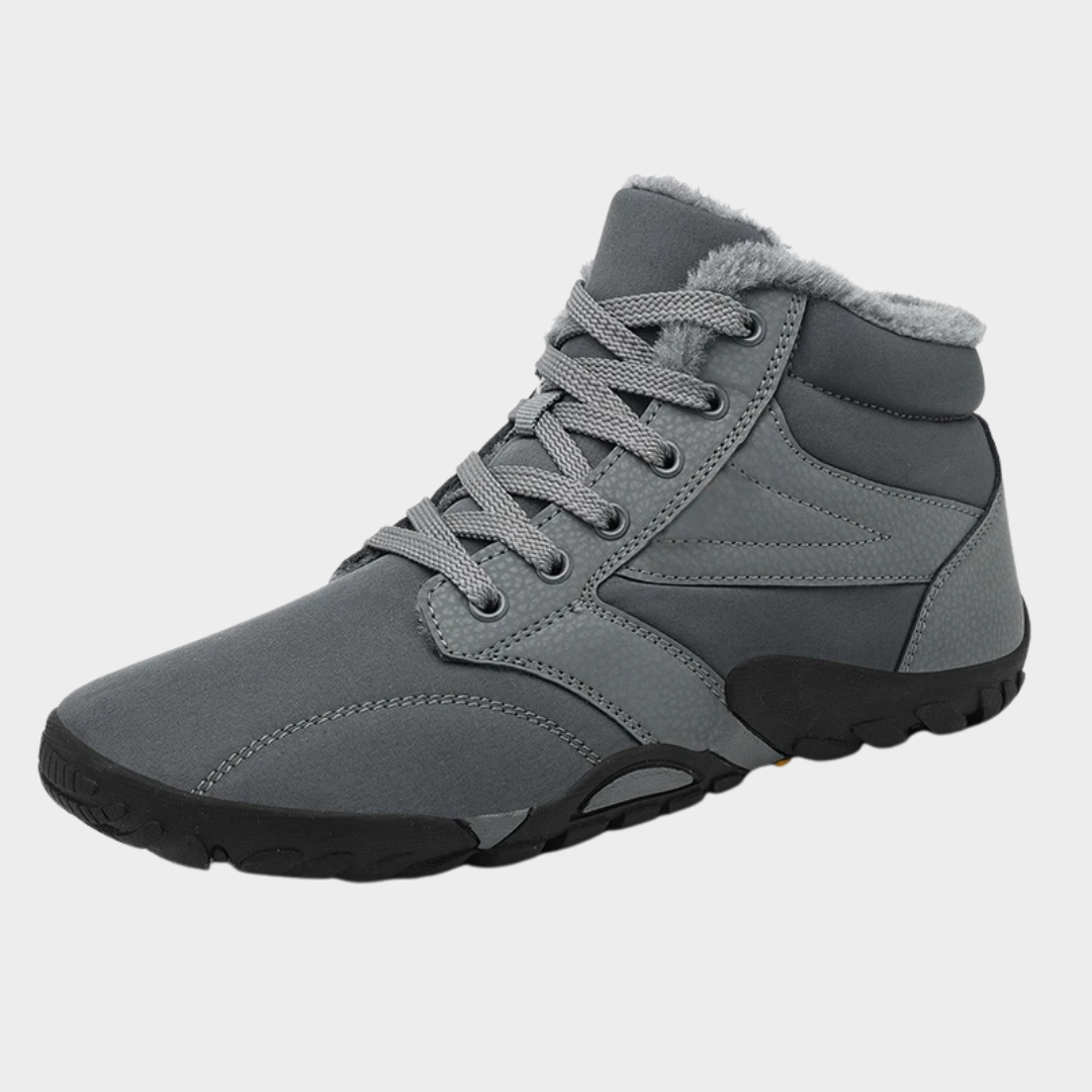 Winter Boots for Men – Non-Slip Snow Ankle Boots, Warm Fur Lining, Outdoor Lightweight Hiking Shoes, Khaki, Grey, Black