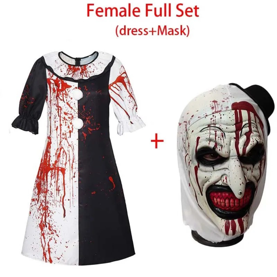 Women Art the Clown Halloween Costume – Horror Cosplay Jumpsuit with Full Set Options – Terrifier 3 Killer Clown Party Outfit