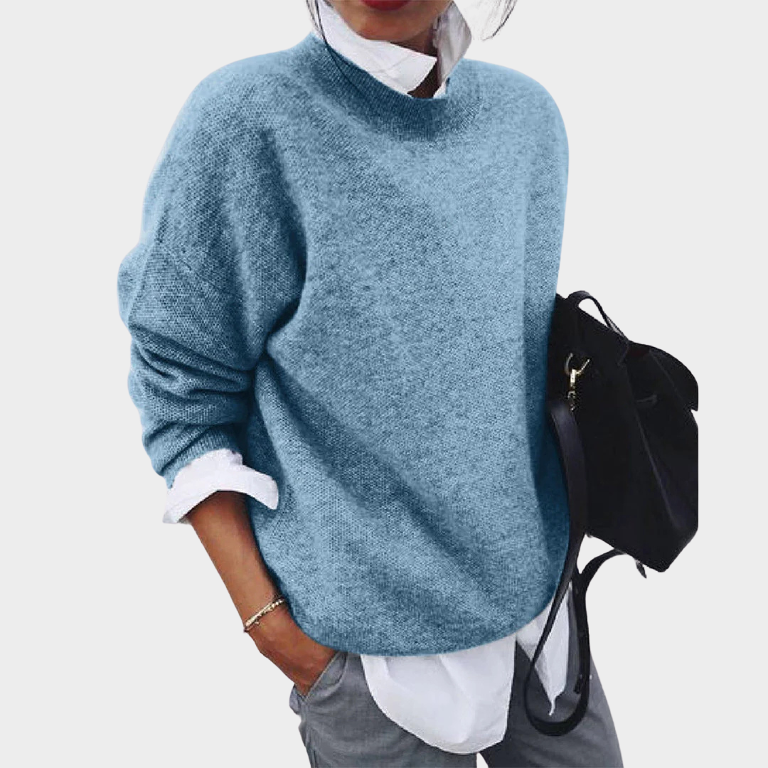 Women's Knitted Sweater – Elegant Loose Fit – Soft Wool Blend – Long Sleeve Pullover – Multiple Colours