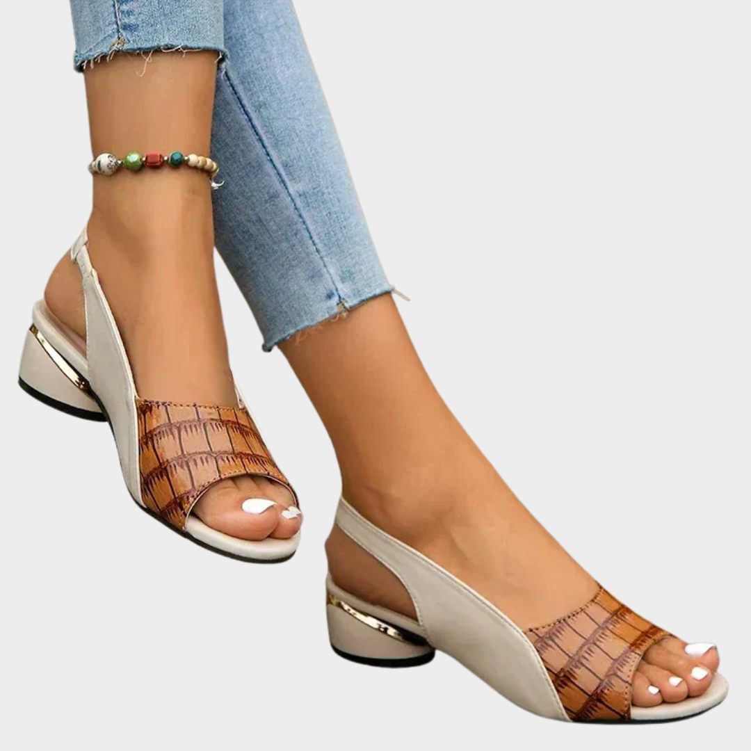 Women’s Mid Heel Sandals – Chunky Open Toe Design – Dress Pumps – Classic Style – Multiple Colours