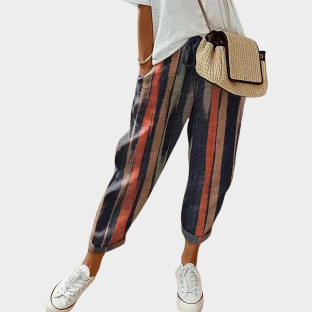 Women's Cotton Linen Pants – High Waist – Loose Casual Trousers – Multiple Colours