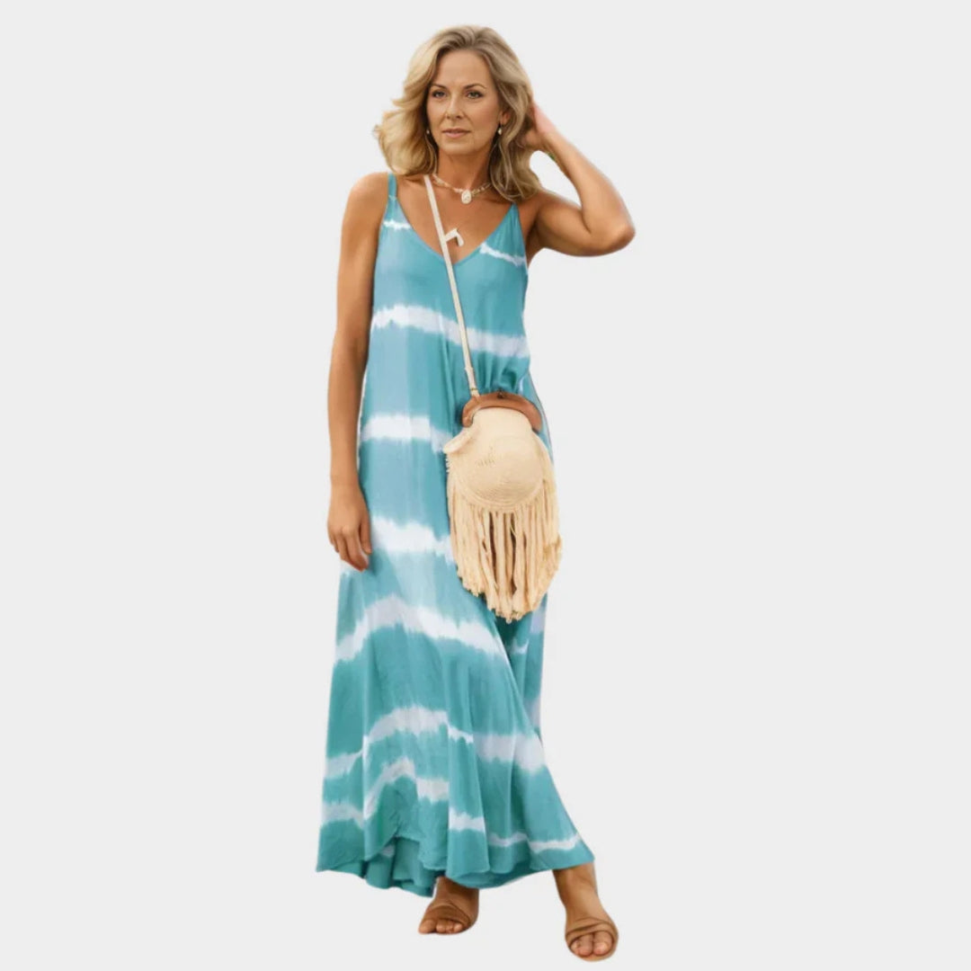 Women's Solid-Colored Casual Summer Dress – V-Neck, Short Sleeves, Relaxed Fit (Grey, Purple, Pink, and More)