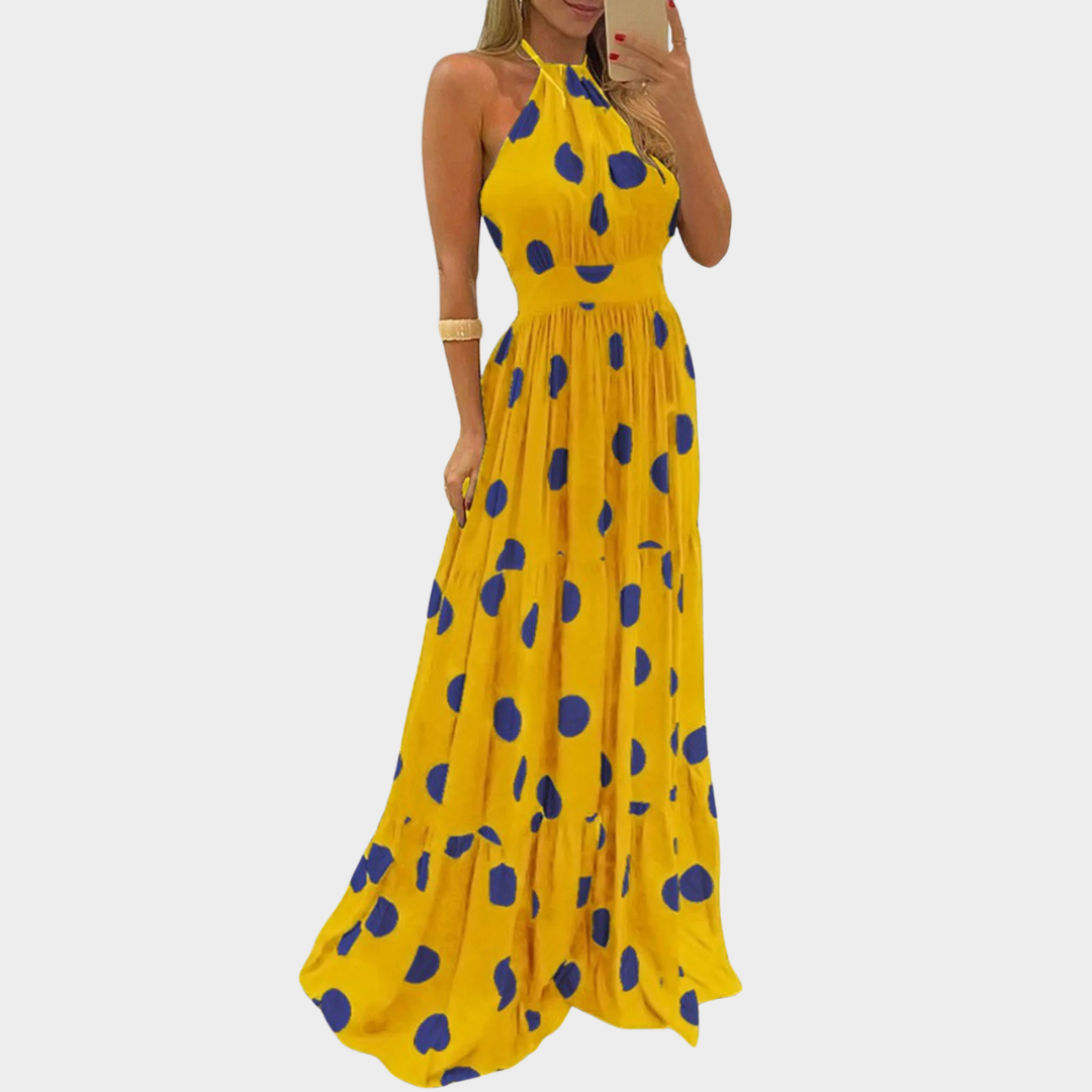 Women's Bohemian Halter Neck Maxi Dress – Digital Print – Loose Fit – Multiple Colours