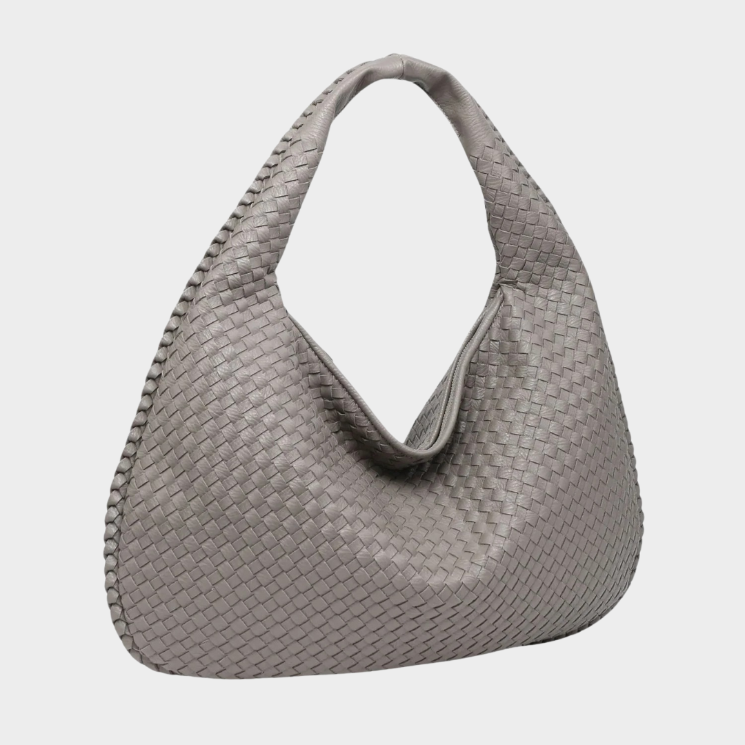 Women’s Handbag – Large Capacity PU Crescent Shoulder Bag – Dumpling Style – Retro Woven Look – Multiple Colours