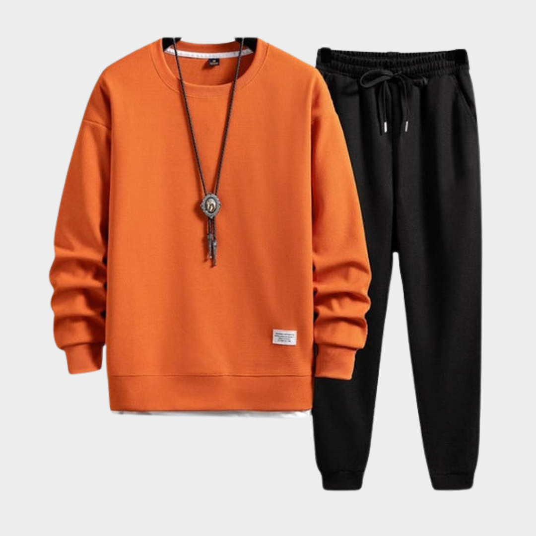 Men’s Hooded Tracksuit – Sweatshirt & Joggers – Elastic Waist – Sport Style – Multiple Colours