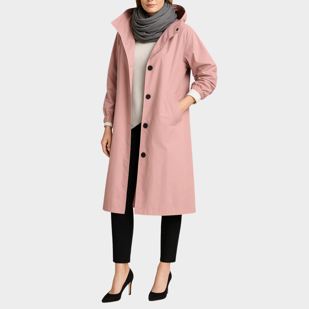 Women Loose Long Trench Coat – Oversized Buttoned Lapel Overcoat with Pockets – Comfortable Casual Outerwear – Multiple Colours