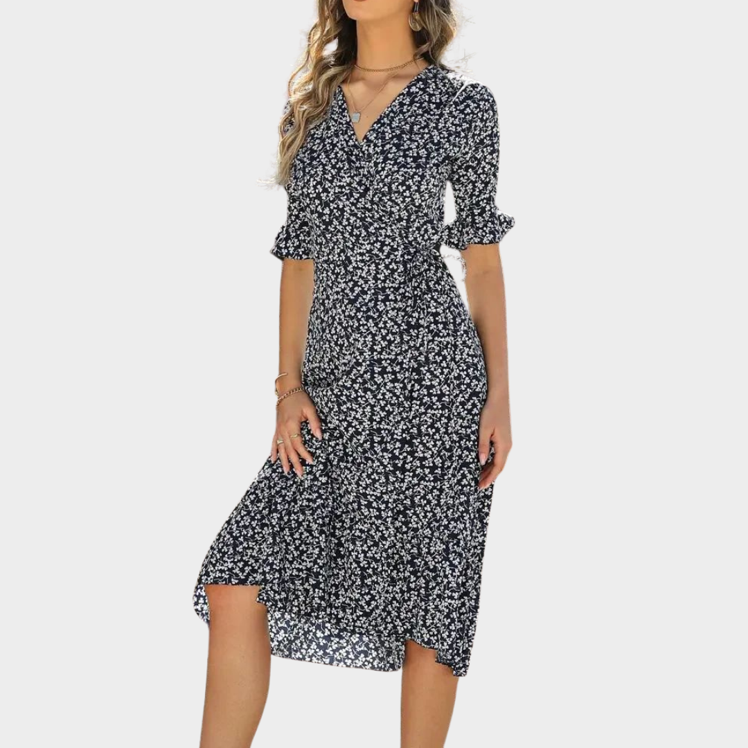Women's A-Line Long Dress – Elegant Beachwear – Flowing Skirt – Lightweight Fabric – Black