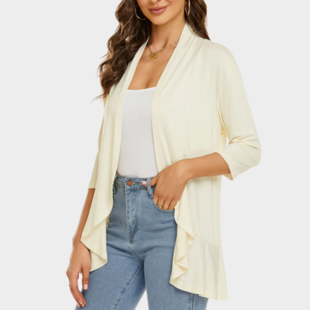 Women's Lightweight Blazer Jacket – Half Sleeve – Casual Cardigan Windbreaker – Multiple Colours