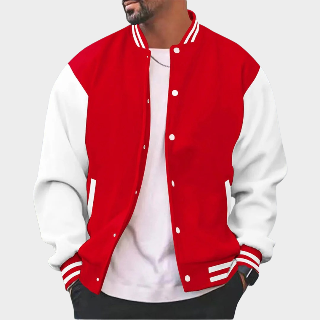 Men's Bomber Jacket – Regular Fit with Snap Front and Contrast Sleeves – Multiple Colours