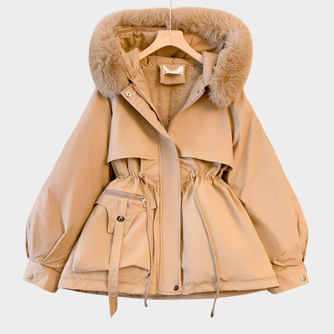 Women Parka Coat – Long Hooded Jacket with Big Fur Collar – Warm Wool Liner – Padded Snow Wear Outerwear – Multiple Colours