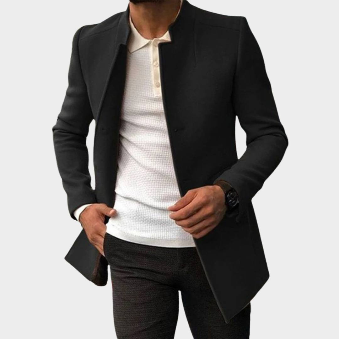 Men's Business Jacket – Classic Long Coat – Windbreaker Overcoat – Vintage Style – Multiple Colours