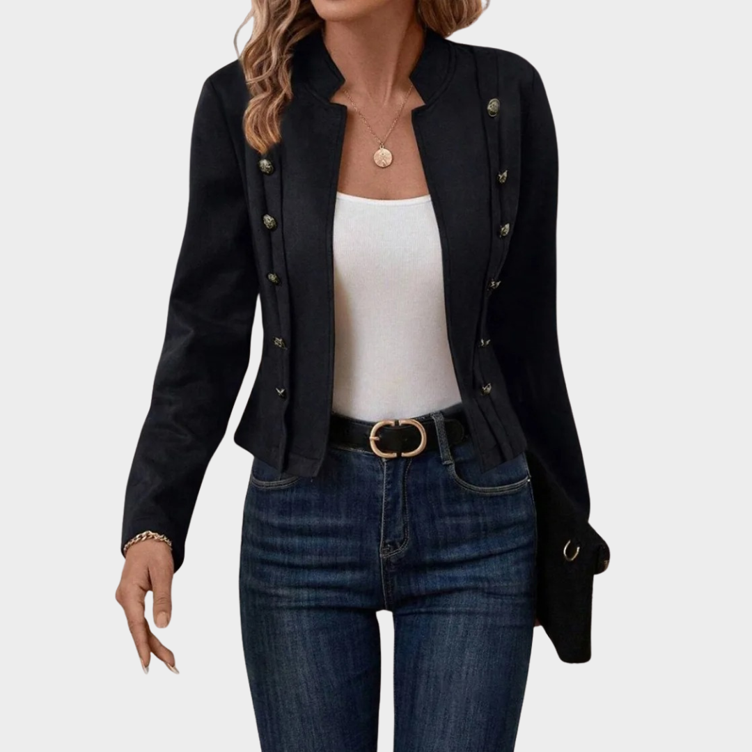 Women's Double-Breasted Jacket – Long Sleeve Casual Deerskin Coat – Elegant Fashion Outerwear – Multiple Colours