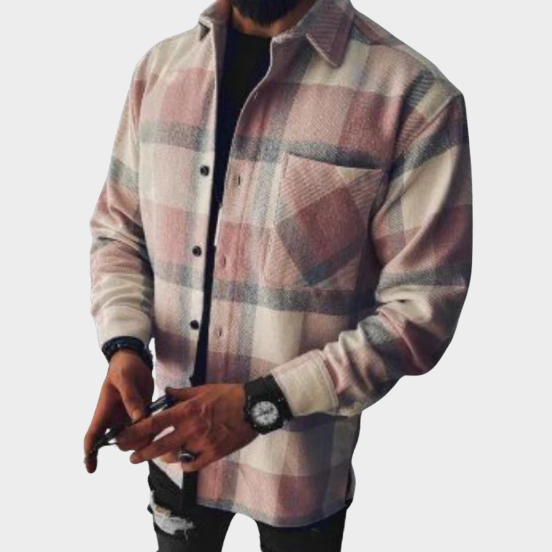 Men’s Flannel Shirt – Long Sleeve – Plaid Button-Down – Soft Cotton – Regular Fit – Multiple Colours