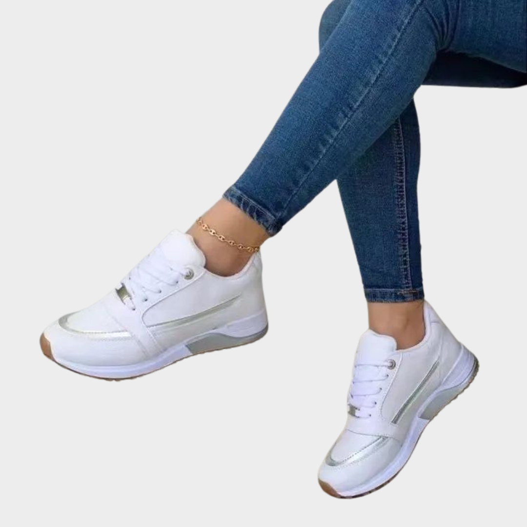 Women's Sneakers – Lace-Up Casual Shoes – Breathable – Flat Running & Walking Footwear – Lightweight – Multiple Colours