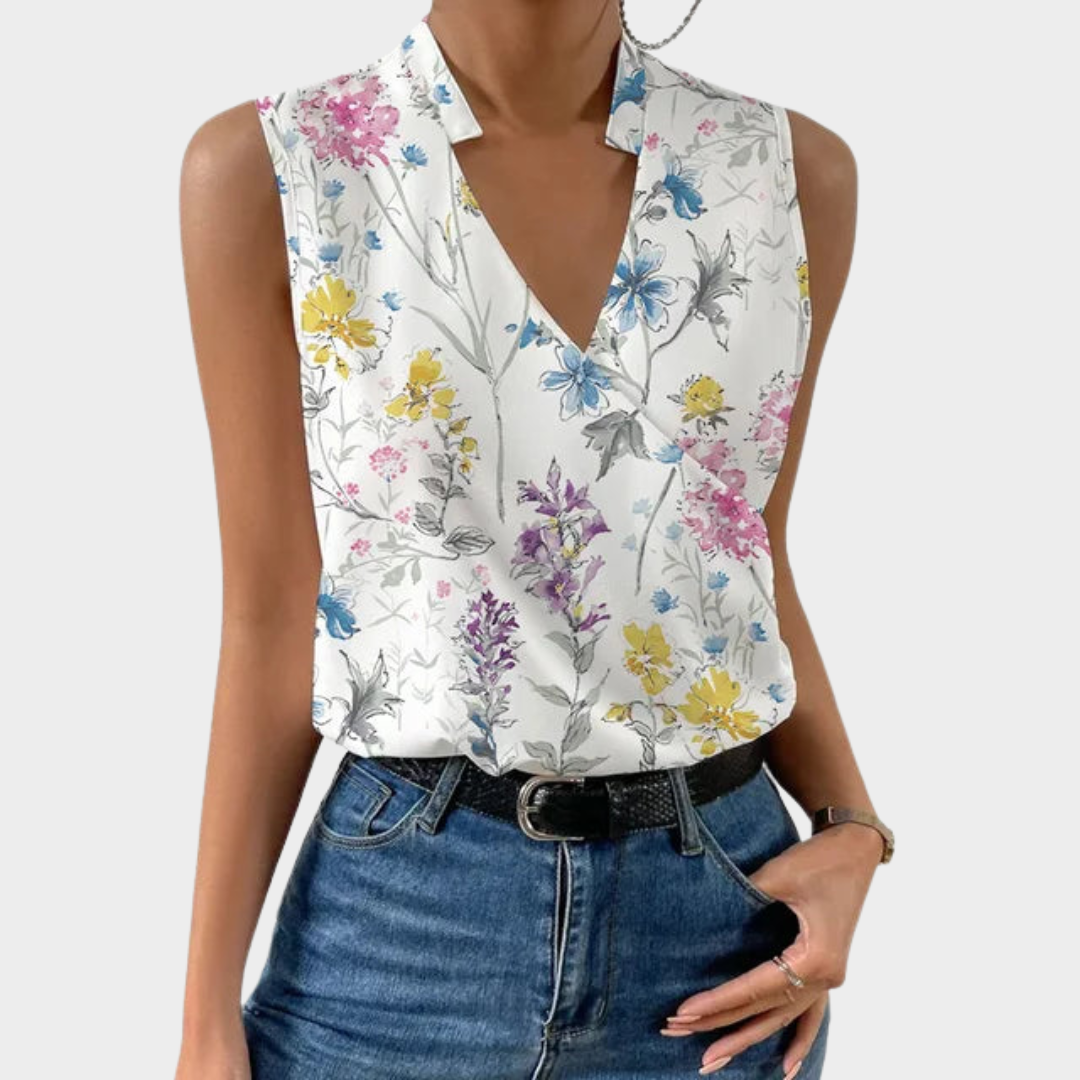 Women's Top - Women's V-Neck Sleeveless Tank Top - Casual Fit - Multiple Colours