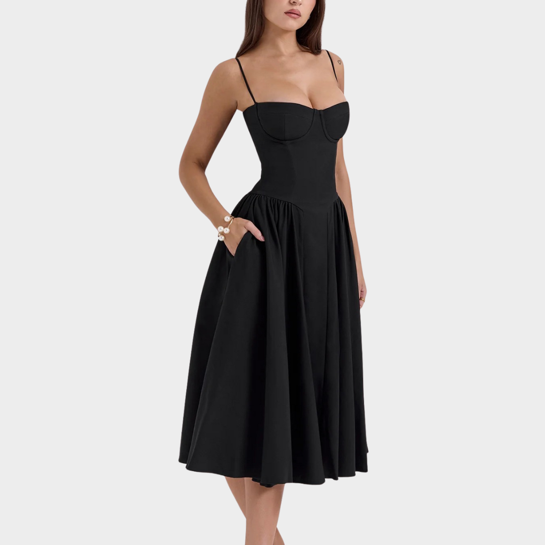 Women’s Long Dress – French Vintage Court Style – Sleeveless Tank Design – Elegant Flowing Fit – Multiple Colours