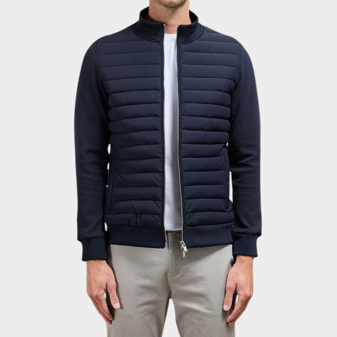 Men’s Lightweight Quilted Jacket – Regular Fit Breathable Stand Collar – Polyester Blend – Multiple Colours