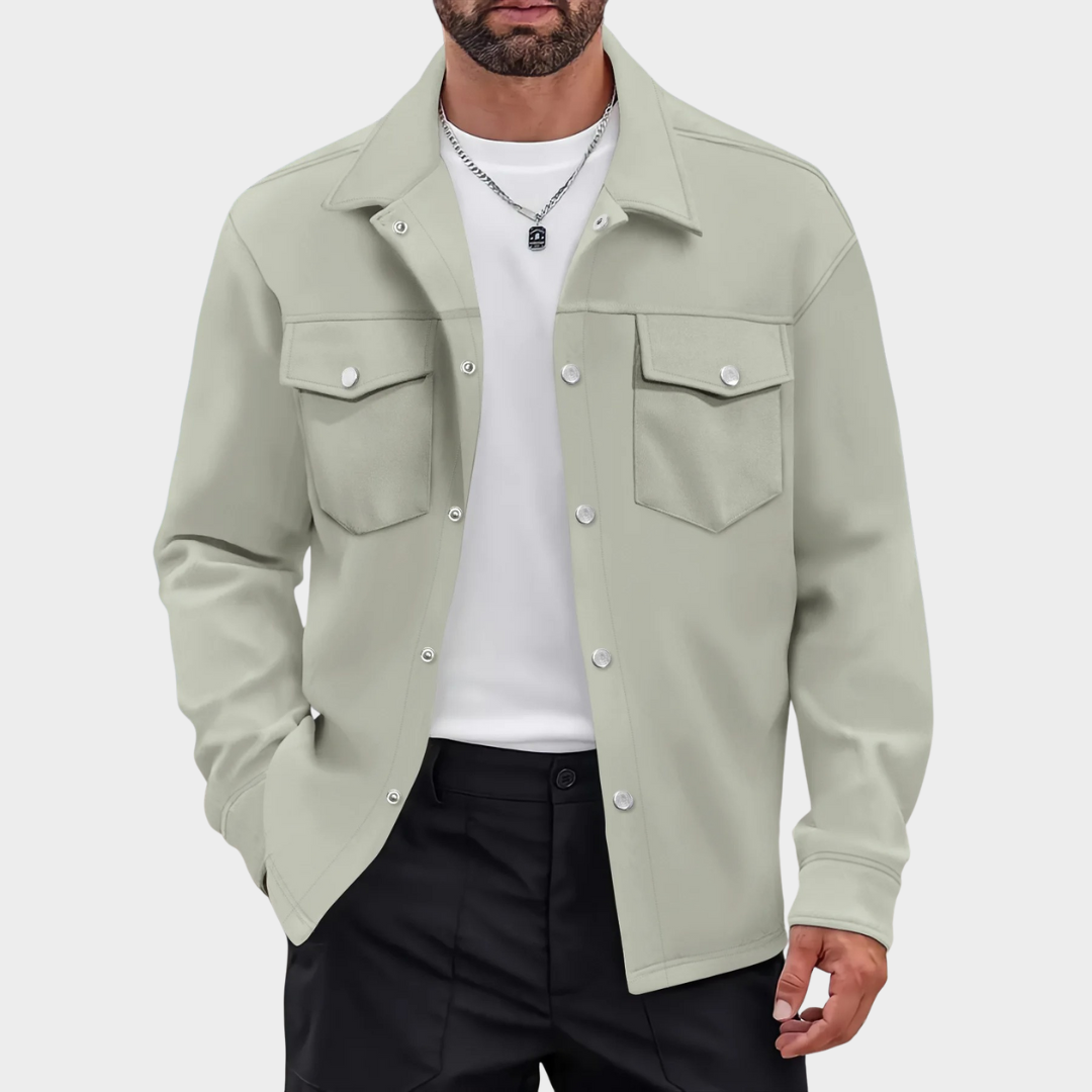 Men’s Business Casual Solid Jacket – Long Sleeve Loose Fit Outerwear – Multiple Colours