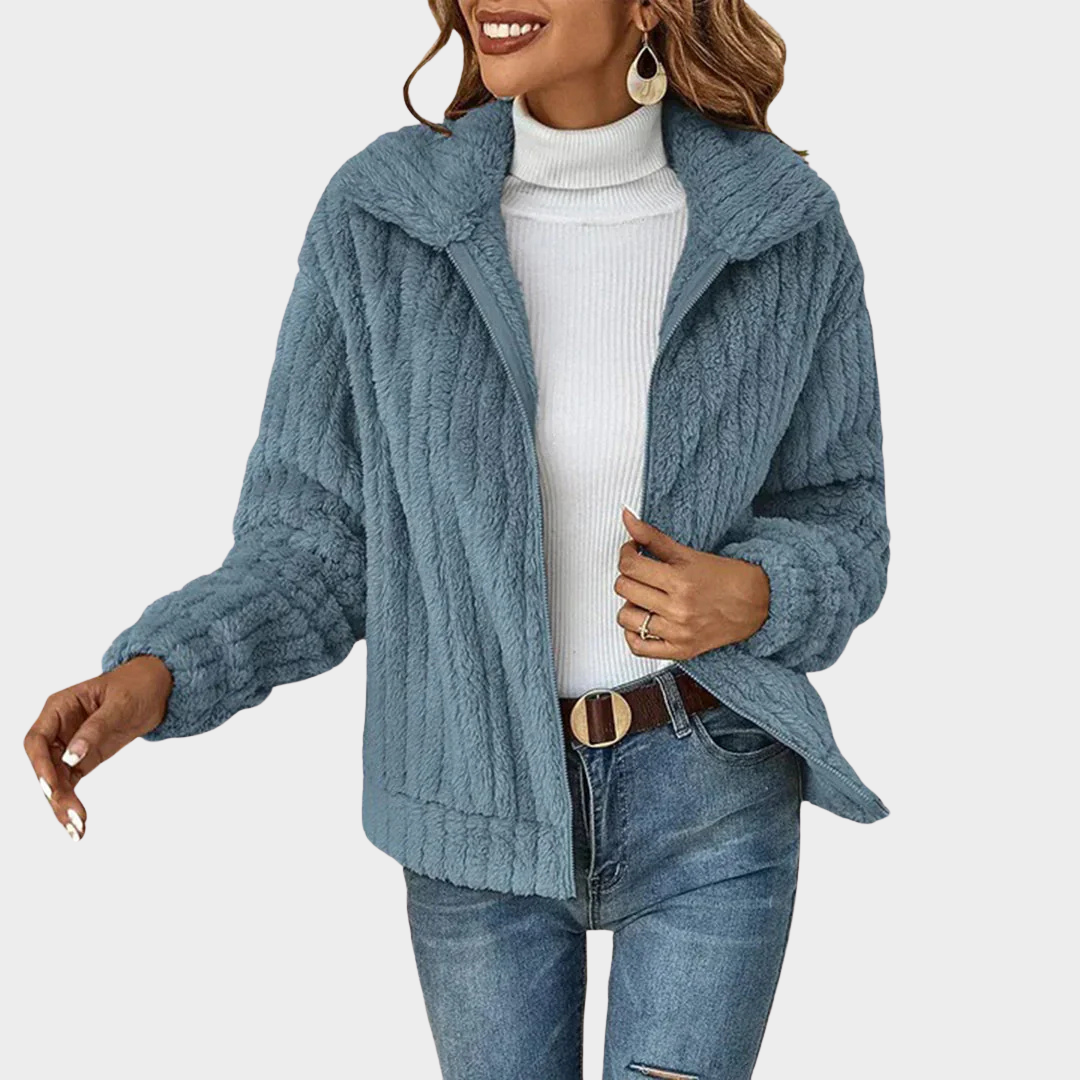 Women's Lapel Jacket – Elegant Solid Color Coat – Warm Casual Outerwear – Stylish Fit – Multiple Colours