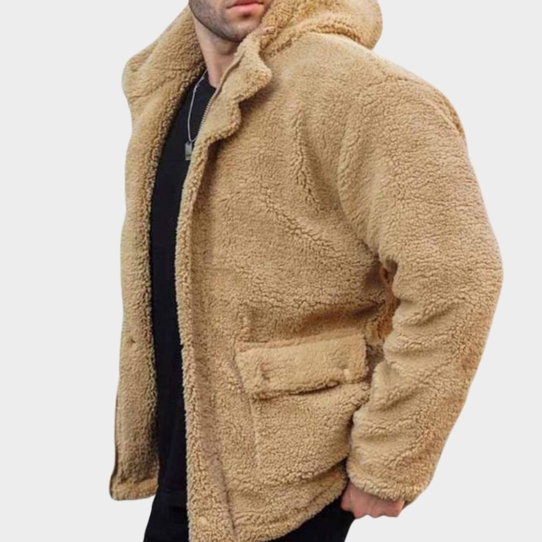Men's Jacket Solid Color Windbreaker Hoodie - Fall Daily Fashion Coat, Black, Apricot, Khaki
