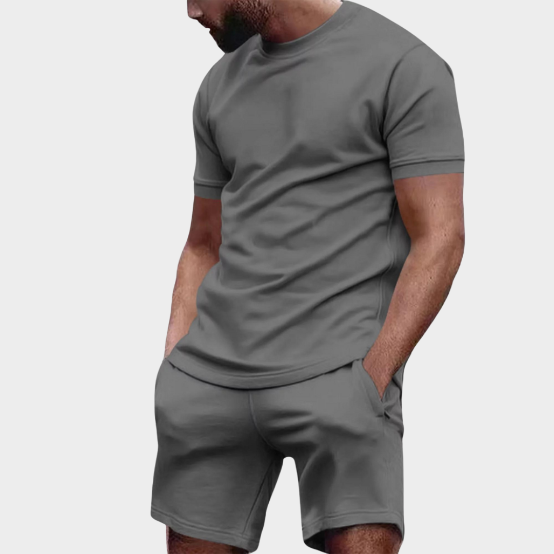 Men's Sportswear Set - Quick-Dry T-Shirt & Shorts - Breathable Fabric - Multiple Colours