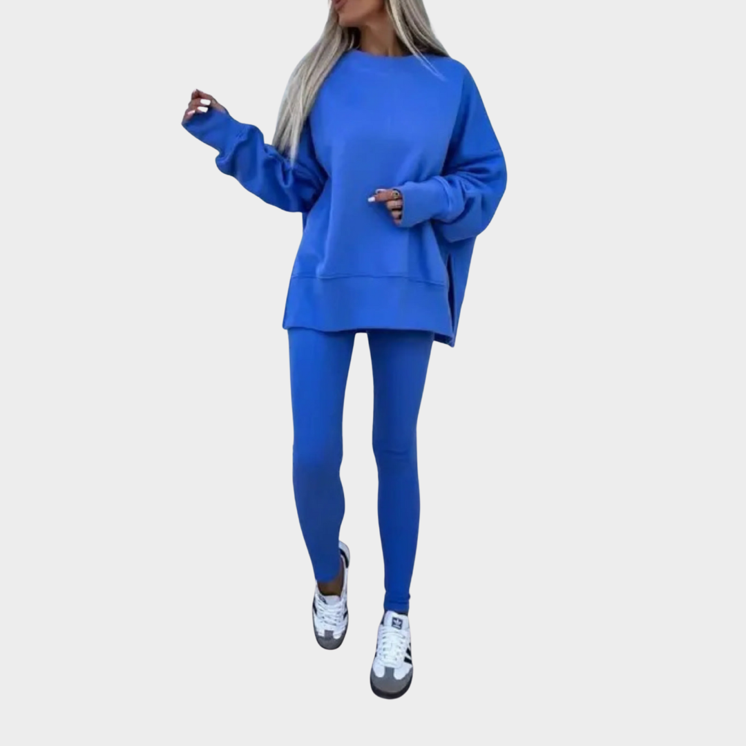 Women Casual Two-Piece Tracksuit – Long Sleeve Sweatshirt and Pants Set – Relaxed Fit Comfort – Multiple Colours