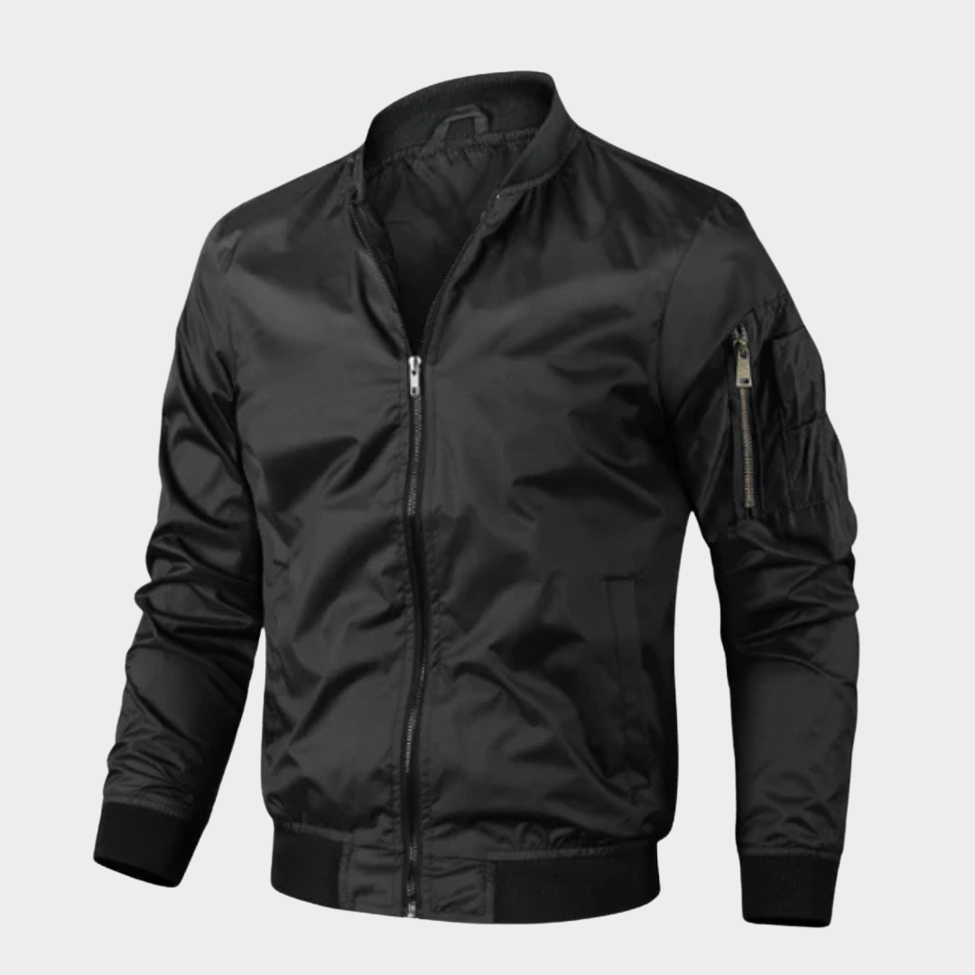 Men's Bomber Jacket – Classic Zip-Up – Ribbed Cuffs – Casual Lightweight Outerwear – Multiple Colours