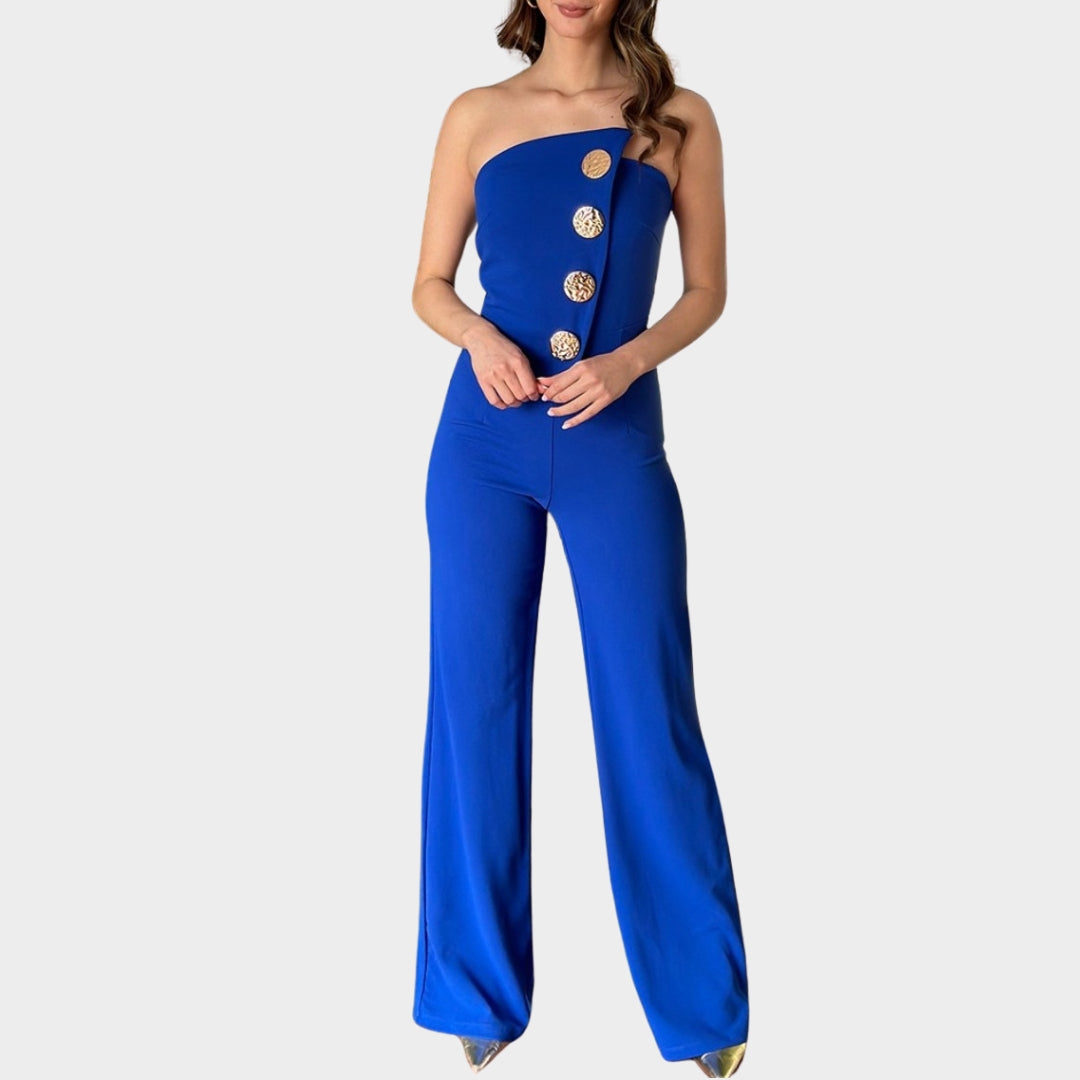 Women Romper Jumpsuit – Backless Tube Top, Bootcut Long Pants, Summer Streetwear