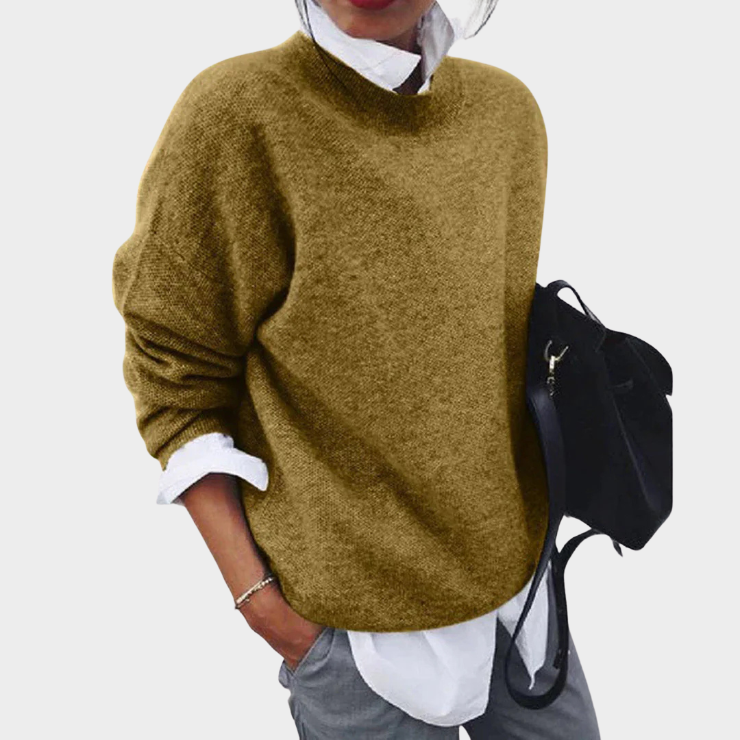 Women's Knitted Sweater – Elegant Loose Fit – Soft Wool Blend – Long Sleeve Pullover – Multiple Colours