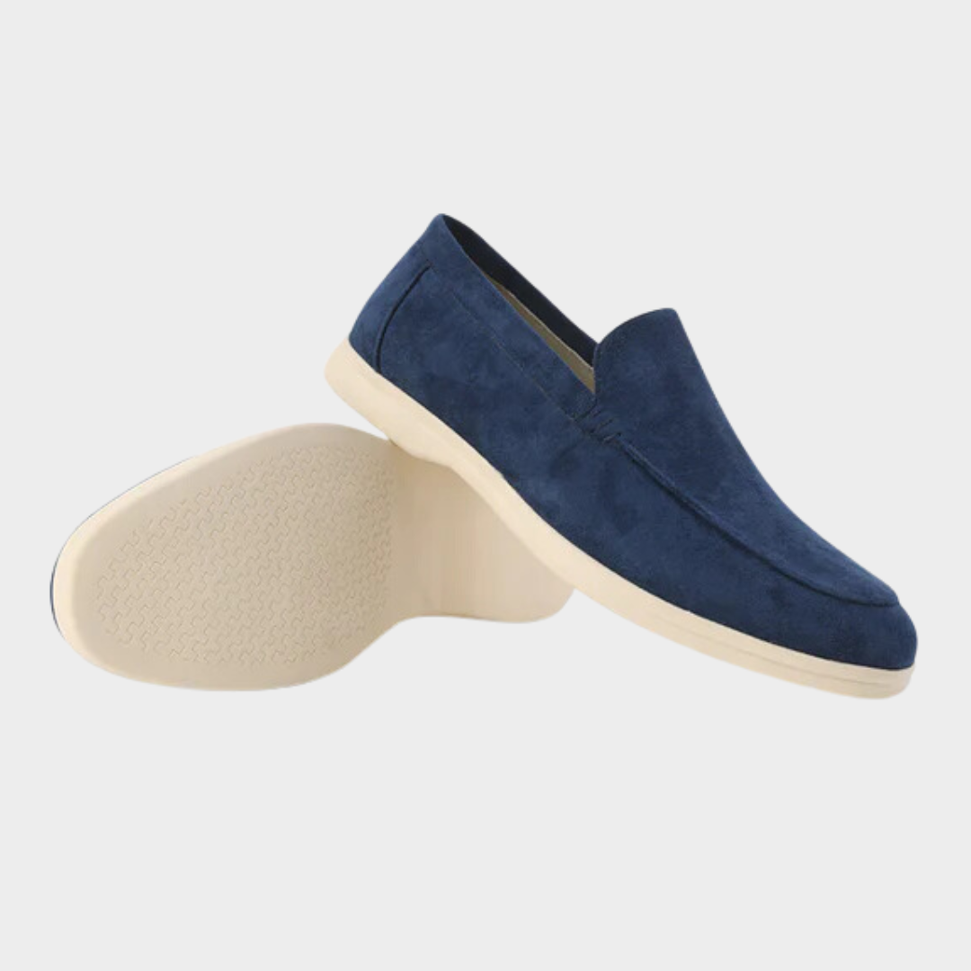 Old Money Suede Loafers for Men – Classic Slip-On Shoes, Black, Marine Blue, Fog Blue, Light Grey and More