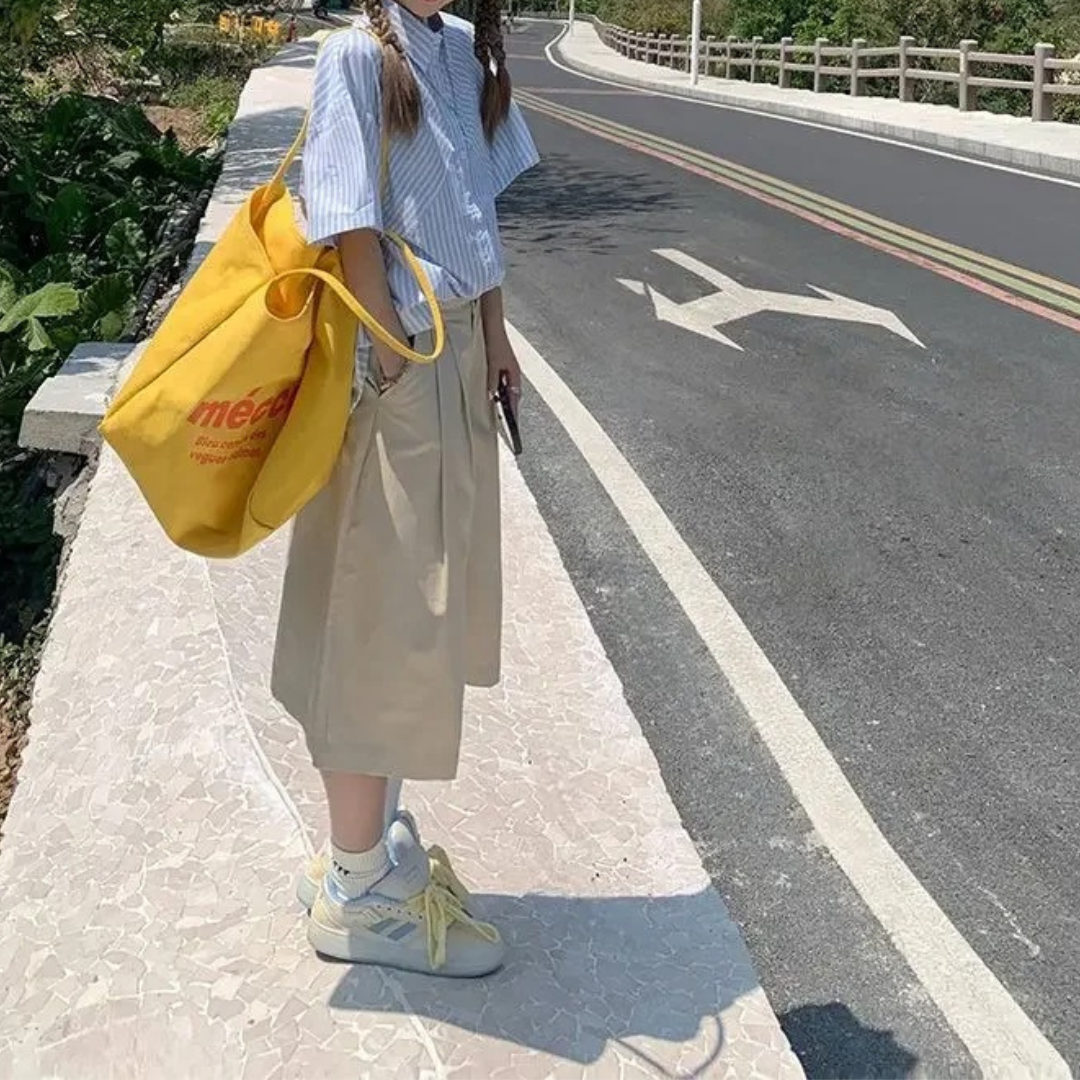 Women High Waist Wide Leg Trousers – Loose Fit Pleated Casual Pants – Lightweight Design – Apricot