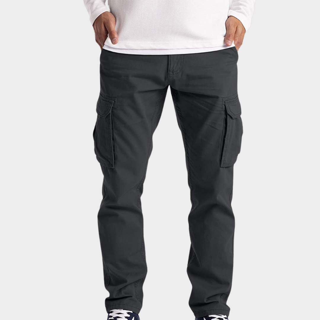 Men's Cargo Pants – High Waist – Loose Fit – Multi-Pocket – Elastic Waistband – Casual Overalls – Multiple Colours