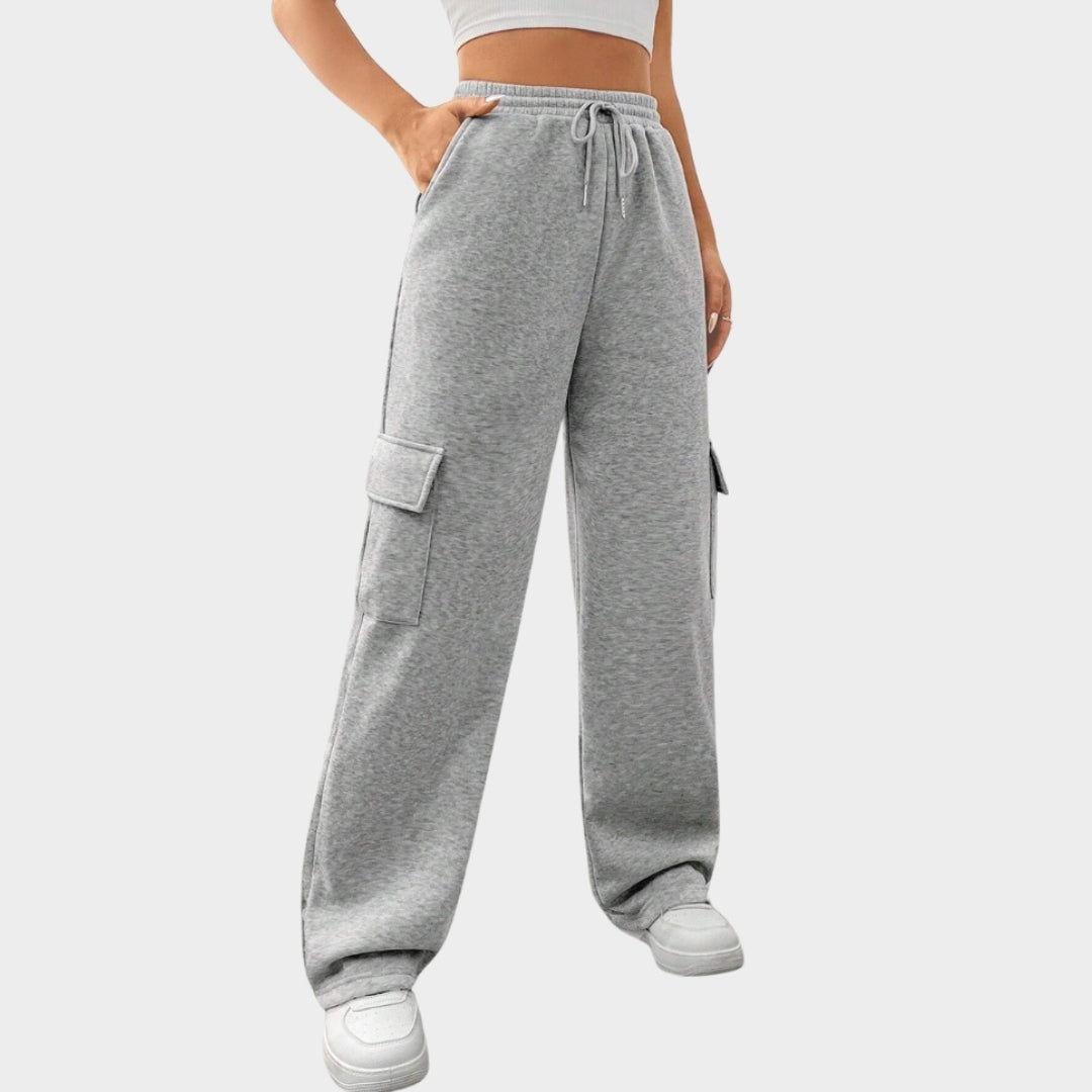 Women’s Wide Leg Jogging Pants - Autumn Winter Fashion with Side Pockets, Versatile Sports Trousers, Grey, Black, Blue and more