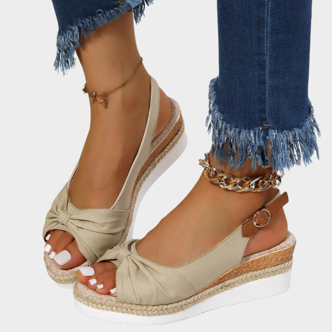 Women’s Wedge Platform Sandals – Open Toe Casual Faux Leather Upper – Soft Cushioned Sole – Multiple Colours
