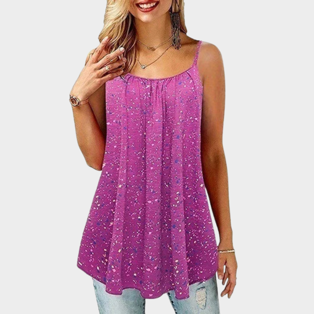 Women’s Floral Print Tank Top – Sleeveless Casual Camisole – Relaxed Fit Lightweight Streetwear Vest – Multiple Colours