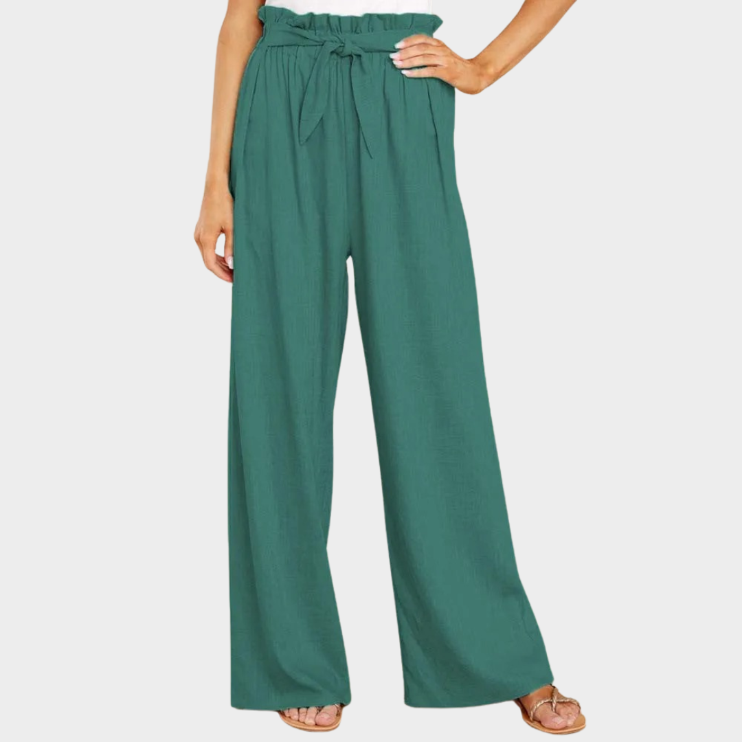 Women's Loose Fit Cotton Trousers – Elastic Waist – Casual Style – Multiple Colours