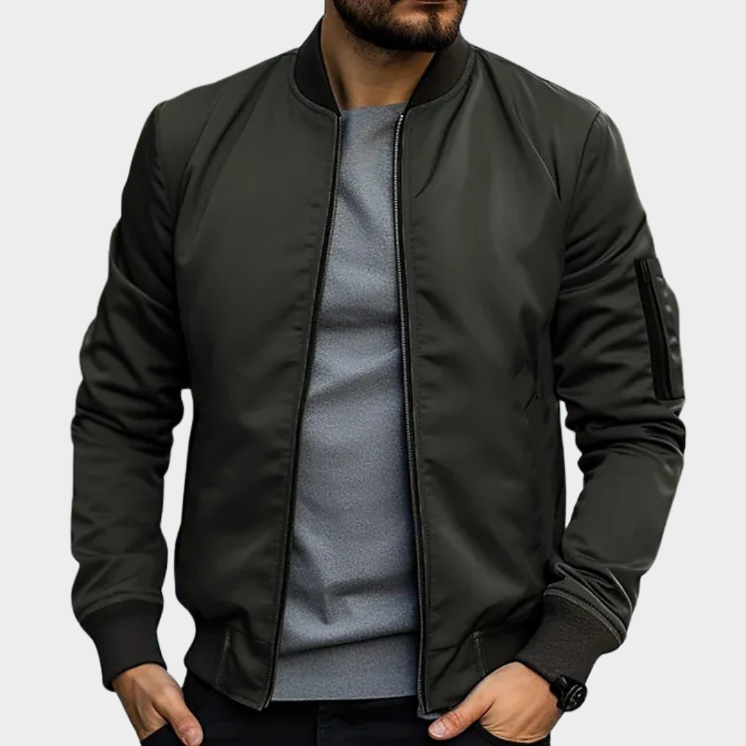 Men’s Regular Fit Bomber Jacket – Lightweight Breathable Fabric – Ribbed Trim Detailing – Multiple Colours