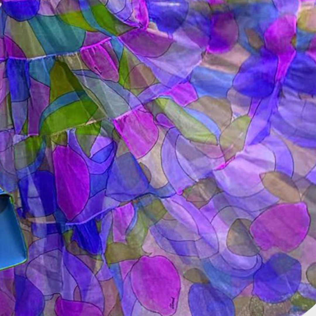 Women's Maxi Dress – Bohemian Chiffon Party Dress – High Waist Elegant Fit – Short Sleeve O-Neck – Purple