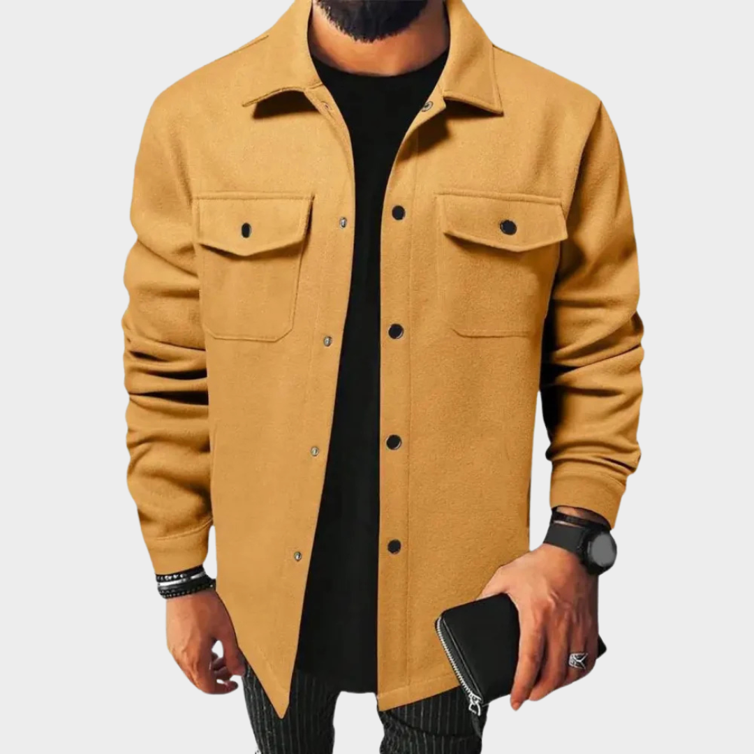 Men's Classic Solid Color Jacket – Workwear Overcoat – Casual European Streetwear – Multiple Colours