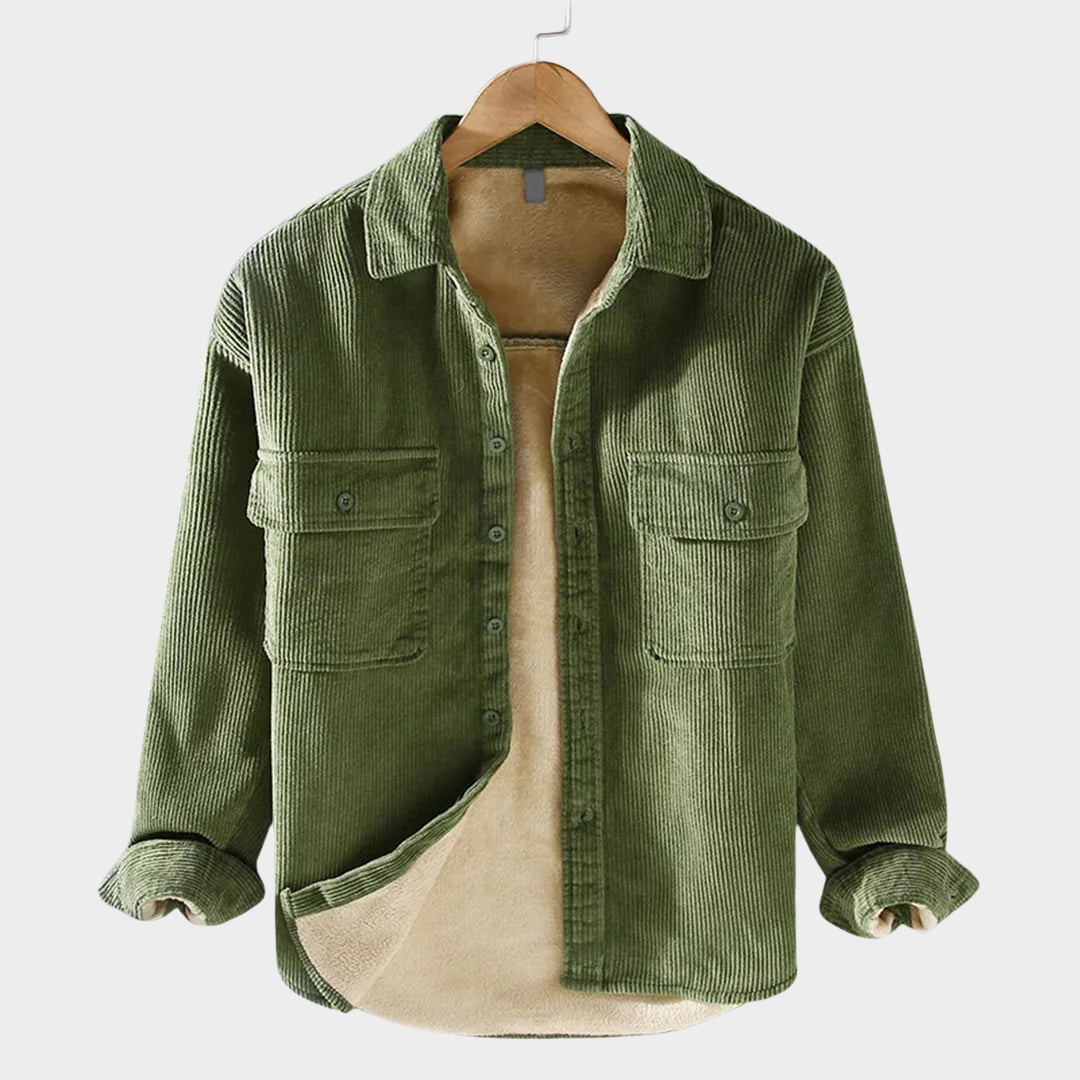 Men’s Corduroy Shirt – Smart Casual – Long Sleeve – Button-Up – Warm Thick Fabric – Multiple Colours