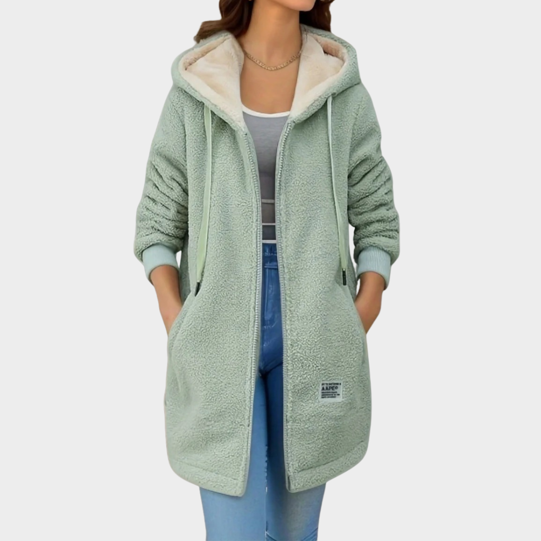 Women’s Fleece Hooded Jacket – Thickened Lamb Wool Sweatshirt Cardigan Coat with Warm Lining – Multiple Colours