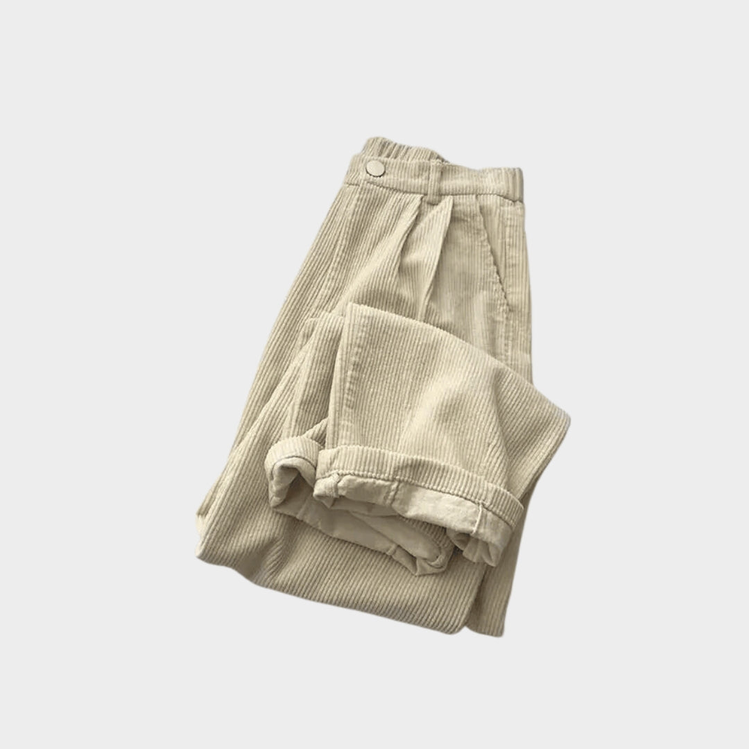 Women High Waist Corduroy Pants – Retro Baggy Thick Warm Trousers – Multiple Colours